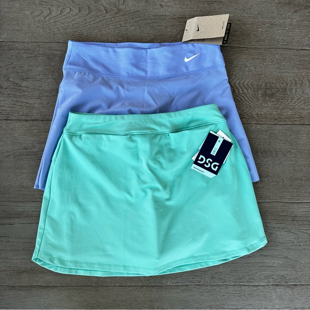 Two Girls Nike and DSG Women's Skirt Set - Purple and Green Large